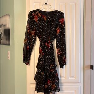 Simply Vera by Vera Wang Floral Black Dress size L